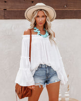 Trip Advisor Off The Shoulder Top - Marshmallow Oshnow